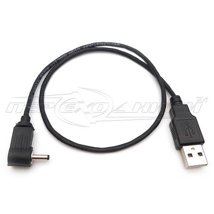 Кабель живлення USB to DC 3.0x1.0 мм, вугел, фото 1