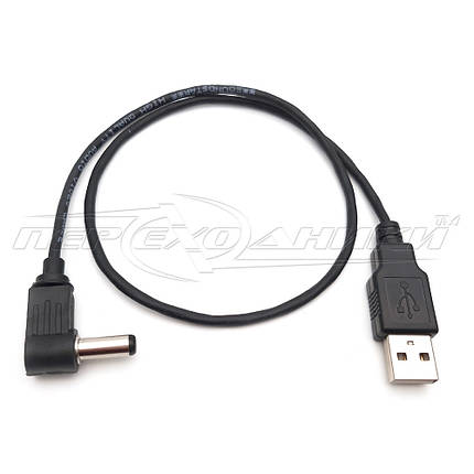 Кабель живлення USB to DC 5.5x2.1 мм, вугел, фото 3