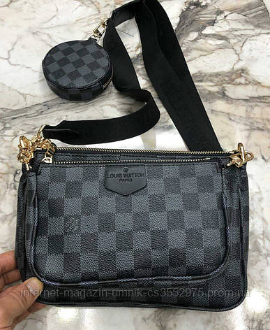 Жіноча сумка Louis Vuitton, 3 в 1, тканинної ремінь, 24*16 см/19*12 см, 931101, фото 2