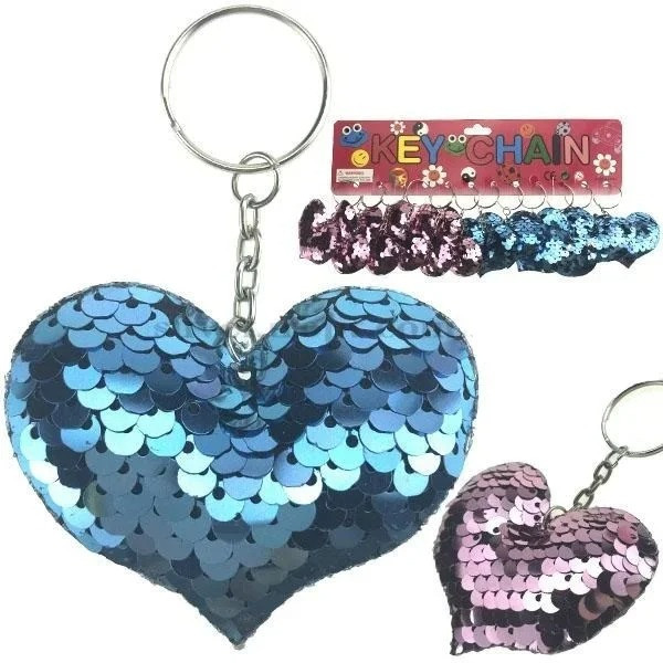 Брелок подарунковий із паєтками Серце набір 12 шт., фото 1
