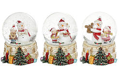 Водяна куля Сніговик з дитинкою 9см