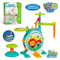 Барабанне встановлення дитяче 3130, стільчик 25 см, музика, світло, регул.гумкості