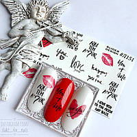 Слайдер-дизайн SLIDIZ водная наклейка для ногтей Любовь, сердечки, love