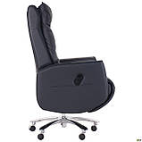 Офісне крісло-реклайнер AMF Trump шкіряне чорне, фото 4