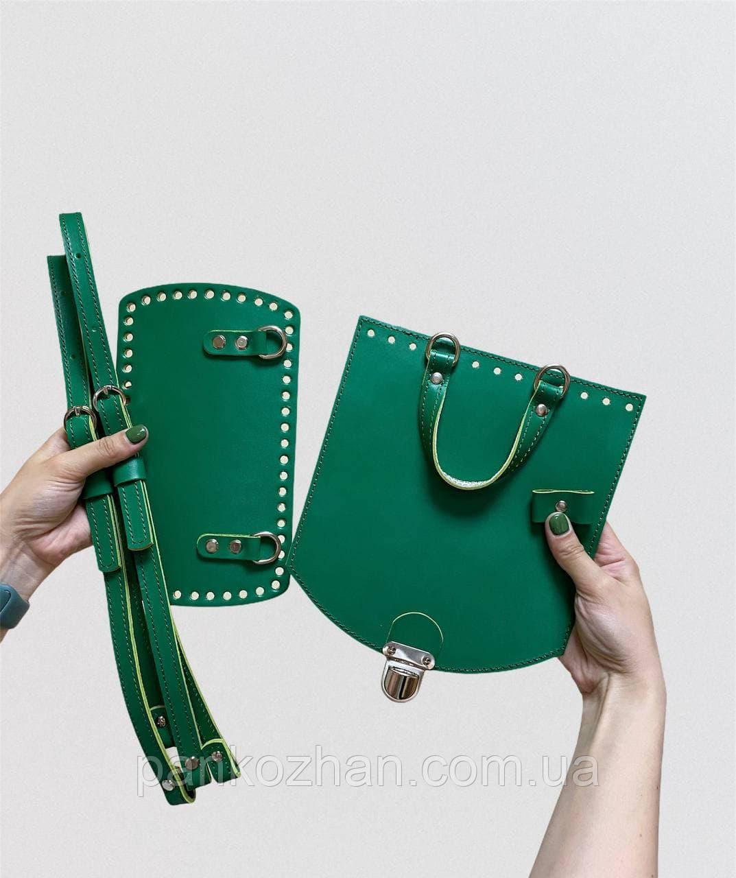 Набір шкіряної фурнітури для рюкзака М2, натуральна шкіра, фото 1