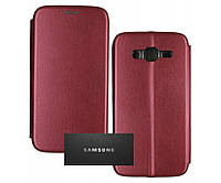 Чехол книжка Samsung J500 бордовый \ Чехол книжка Самсунг J500 магнитная есть отдел для карты