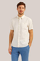 Мужская рубашка с коротким рукавом Finn Flare S19-21038-711 белая 3XL