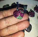 Кулон, підвіс сердечко з цоїзиту на шнурку, фото 6