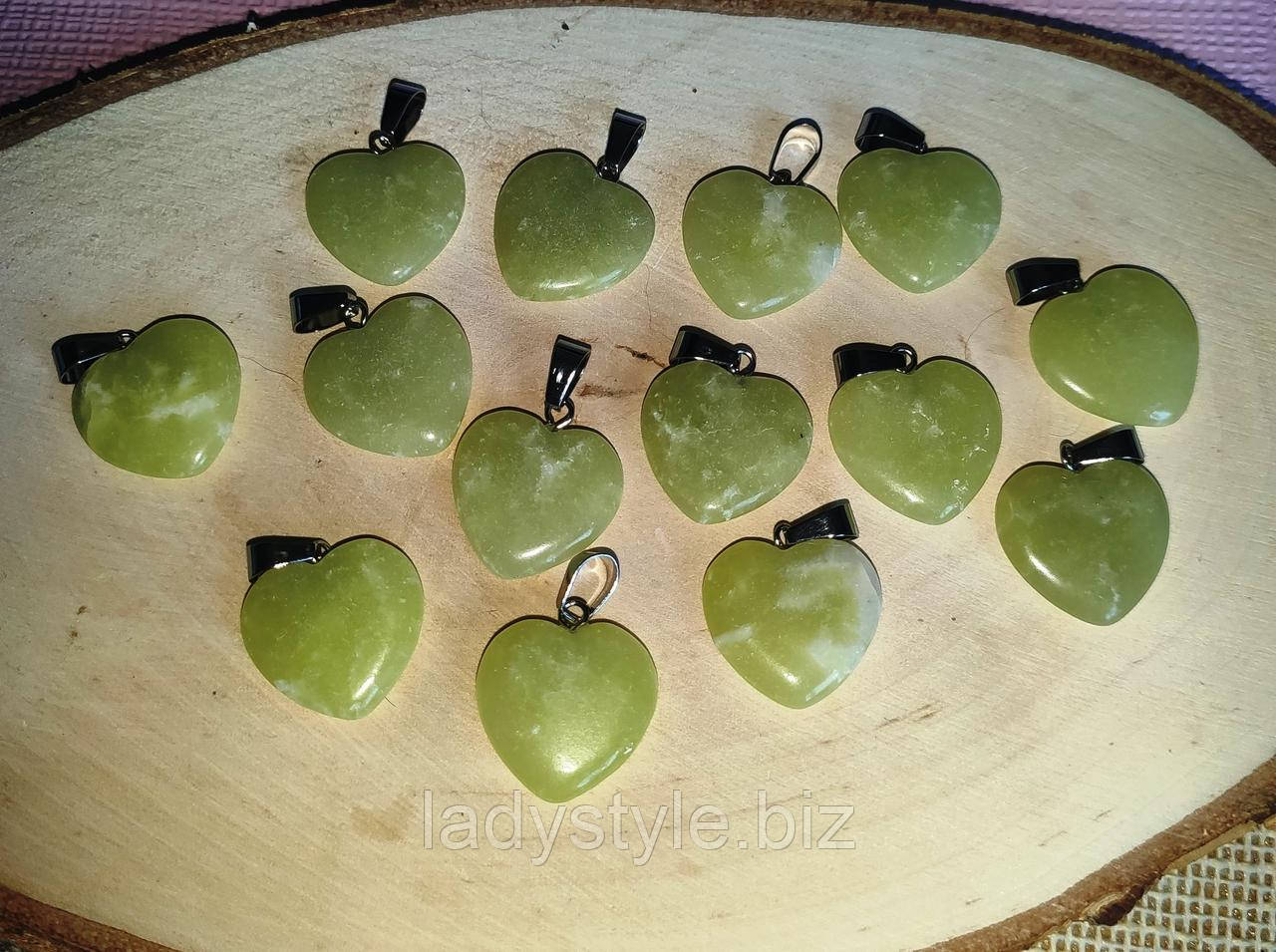 Кулон, підвіс сердечко з оніксу на шнурку, фото 1