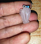 Кулон, підвіс — ангел із рожевого кварцу на шнурку, фото 3