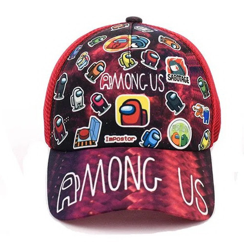 Кепка Among Us червона, літо. Літні дитячі кепки зі знижками