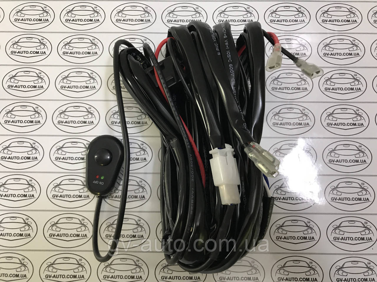 Проводка з реле 40А і кнопкою для додаткових фар 12В., фото 1