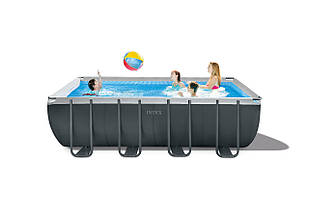Каркасный бассейн 549×274×132 см Intex Ultra Frame 26356 с фильтром, 17 203 л, прямоугольный, для семьи, фото 4