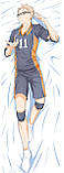 Дакімакура 150 х 50 см  Волейбол !! Юу Нишиноя Haikyuu !! Yuu Nishinoya Подушка обнімашка аніме принт, фото 4