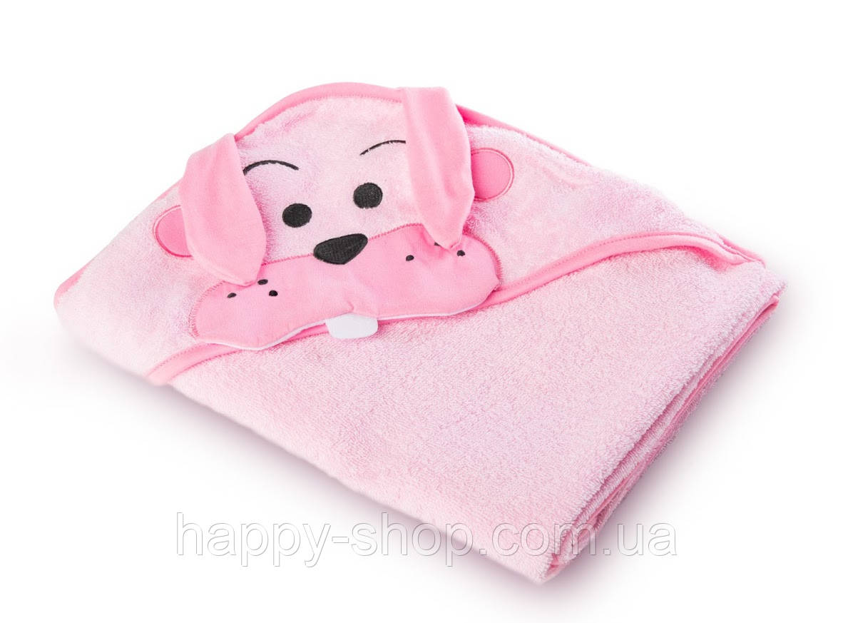 Дитячий махровий рушник з куточком Sensillo Water Friends Pink