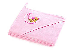 Дитячий махровий рушник 100х100 см з куточком Sensillo Ведмедик Pink