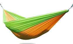 💛Гамак без планки плащ із карабіном (140 см/280 см) зелений жовтий