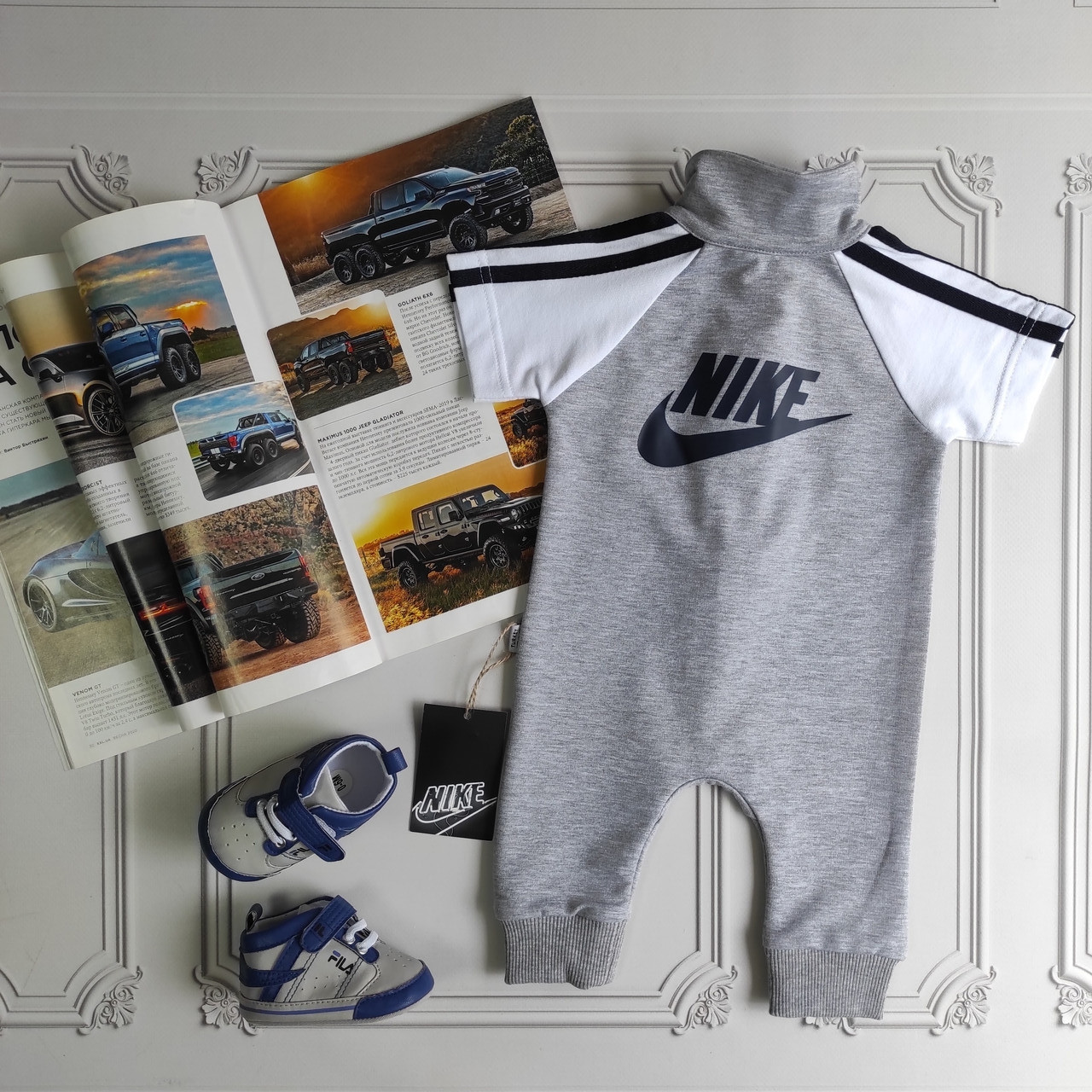 Prehistórico Listo salir Серый ромпер Nike для новорожденных, цена 355 грн — Prom.ua (ID#1436221058)
