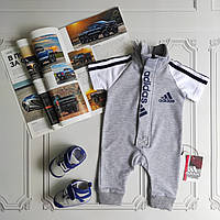 Серый ромпер Adidas для новорожденных, фото 1