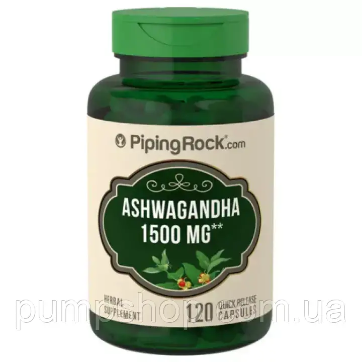 Ашвагандхи екстракт Piping Rock Ashwagandha 1500 мг 120 капс.