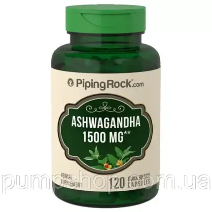 Ашвагандхи екстракт Piping Rock Ashwagandha 1500 мг 120 капс., фото 1