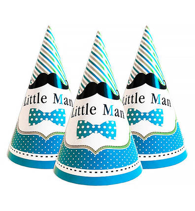 Ковпачки паперові "Little man" (5шт.), Польща, висота - 15 см, фото 1
