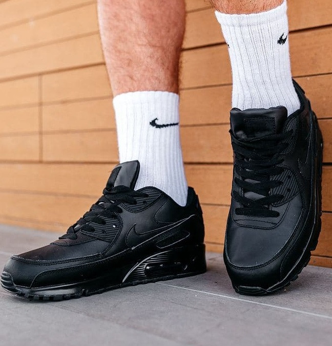 Чоловічі кросівки Nike Air Max 90 чорні. Живе фото. топ. Чоловічі кросівки осінь-весна, фото 1