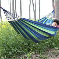 💛Гамак із дерев'яною планкою, підвісний, 100х220 см Синій