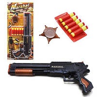 Пистолет с пулями присосками "Дробовик Marshal", 5 стрел, Оружие с присосками, Игрушечное оружие