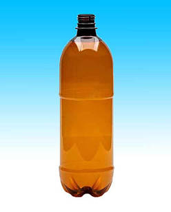 ПЕТ Пляшка коричнева газ 1 л. Ø 28 мм.