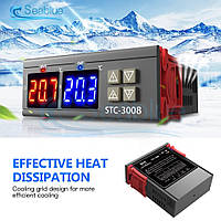 Терморегулятор STC-3008 двухзонный два в одном до +110 С, , 220V, 1500 w.