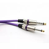 Гітарний дріт інструментальний професійний безшумний кабель для електрогітари 3 м фіолетовий, фото 2