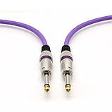 Гітарний дріт інструментальний професійний безшумний кабель для електрогітари 3 м фіолетовий, фото 4