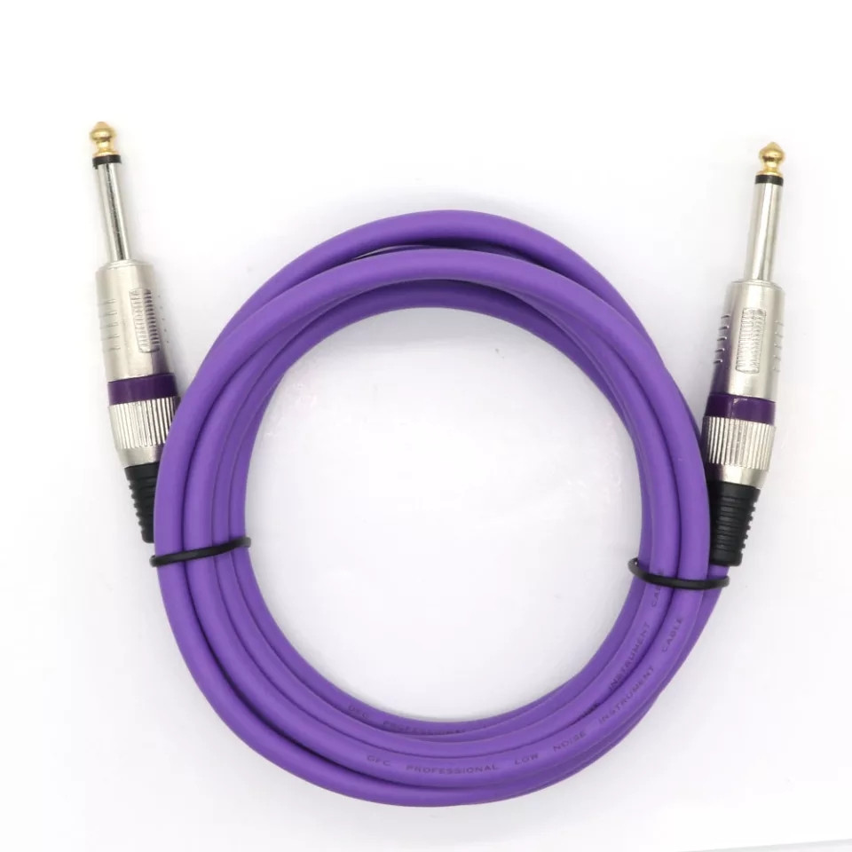 Гітарний дріт інструментальний професійний безшумний кабель для електрогітари 3 м фіолетовий, фото 1