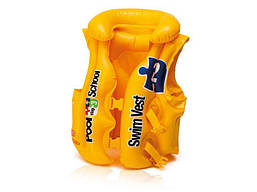 Надувний дитячий жилет Intex 58660, жовтий, для дітей 3-6 років, 3 секції, 47x50 см, тип - Жилет