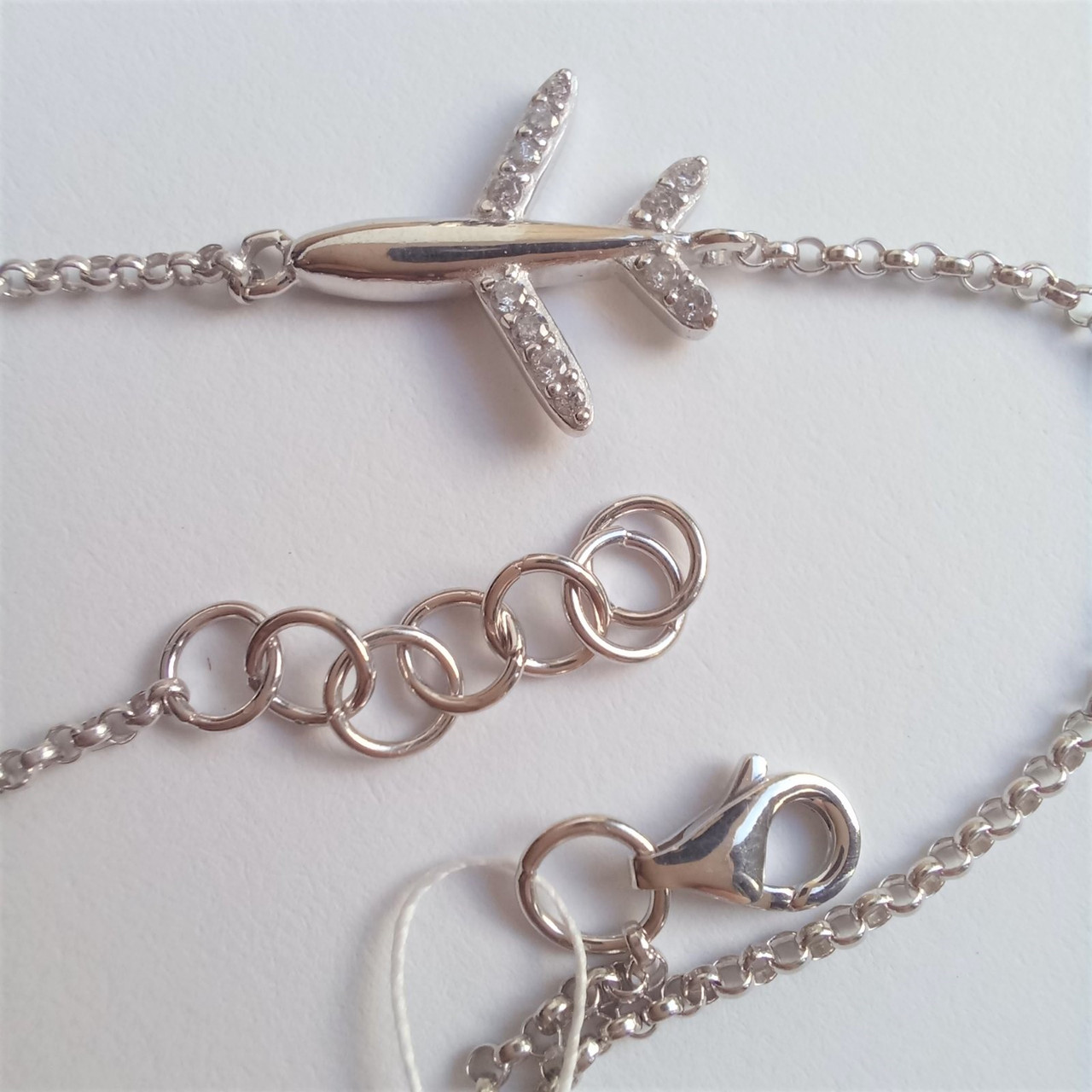 Срібний браслет Літак