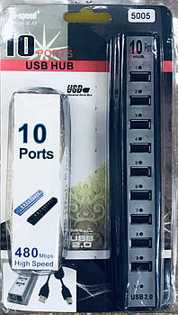 USB-розгалужувач HUB на 10 PORTS ART-5005 220 V (50)