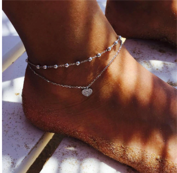 Прикраса для ніг. Цепочка на ногу. Браслет на ногу з підвіскою у формі яблука, фото 1