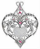 Підвіска - срібний кулон Серце з купідонами, фото 7