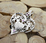 Підвіска - срібний кулон Серце з купідонами, фото 4