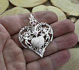 Підвіска - срібний кулон Серце з купідонами, фото 5