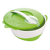 Набор для кормления тарелка с ложкой зеленая Canpol Babies (5901691813113)