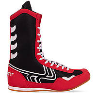 Обувь для бокса боксерки замшевые Zelart Boxing Heroe BO-2299 размер 35 Red-Black-White