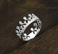 Кольцо женское серебряное Корона