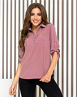 Блуза - сорочка жіноча арт 828, колір фреза/темна пудра