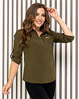 Блуза- рубашка женская арт 828, цвет ХАКИ