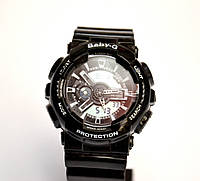 Женские наручные часы Baby-G черные с белым дисплеем