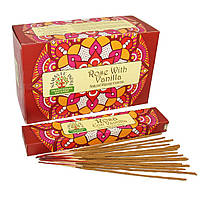 Аромапалочки Роза Ваниль (Rose with Vanilla, Orkay), 15 грамм - ROSE WITH VANILLA NATURAL MASALA INCENSE