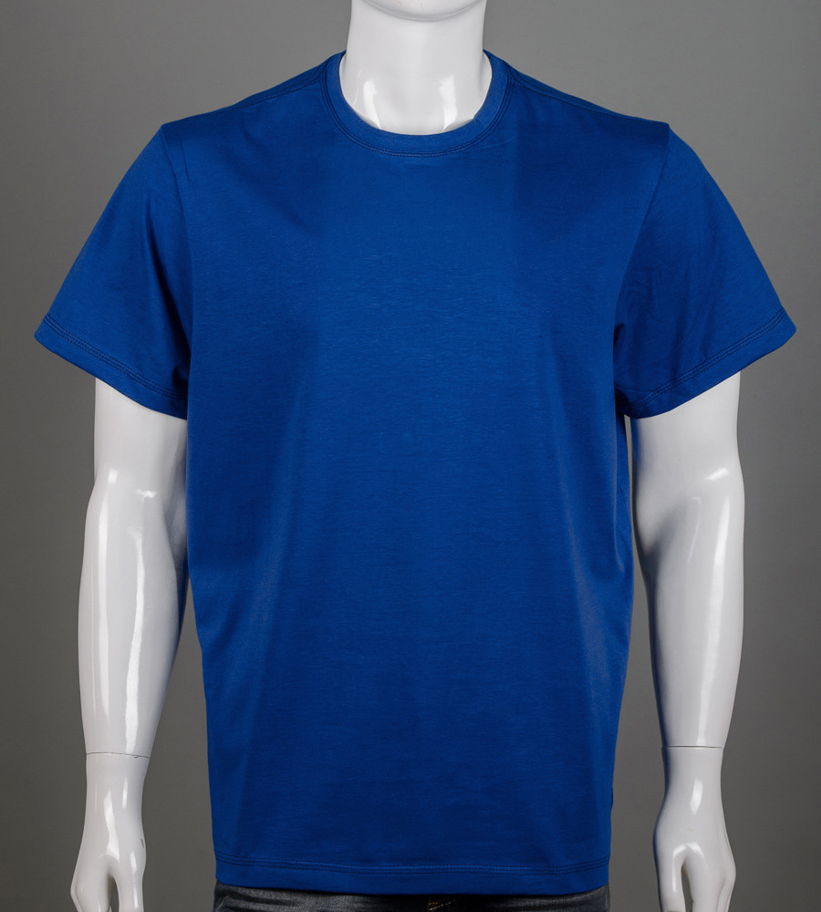 Футболка батал Однотонна 2300б (Уп.4 шт. 3XL,4XL), Т. Джинс, фото 1