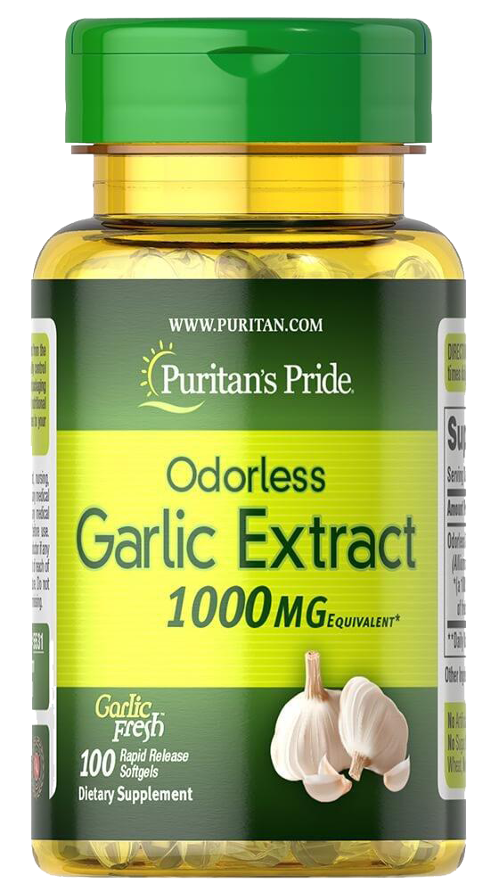 Часникова олія Puritan's Pride Odorless Garlic 1000мг 100 капс США